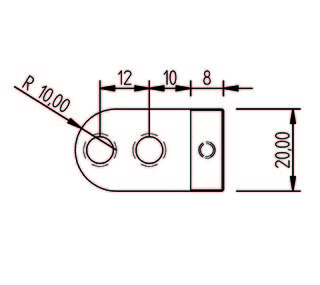 Glasdörrgångjärn Swing kantig      liten 20 mm