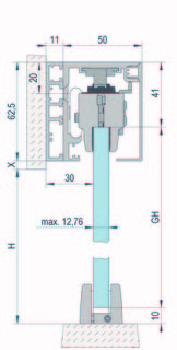 MasterTrack® FT väggavståndshållareL=2000 mm, natur