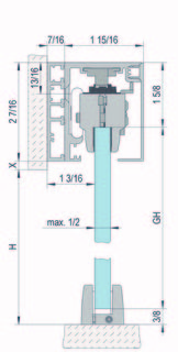 MasterTrack® FT väggavståndshållareL=2000 mm, natur
