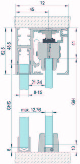 MasterTrack® FT profilsats vit     takmontering fast del, L=4000 mm