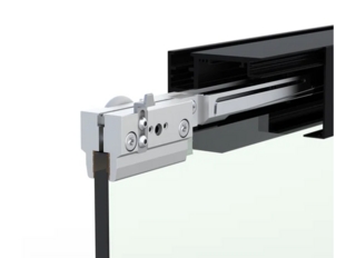 MasterTrack® FT 60 skjutdörrssats, takmontering,fast glas,2000mm,svart