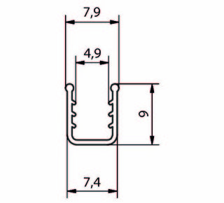Supra enkelsko-profil, 6 mm glas