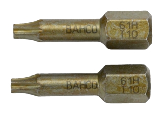 Bits Bahco för Torx, extra hård    torsionsbits T10x25mm 10-pack