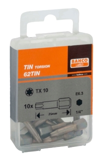 Bits Bahco för Torx, TiN T25       torsionsbits 25mm 10-pack