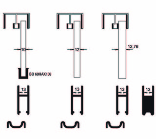 Robustus vagnbeslag 10-12,76 mm    glas med skyddsfolie natur, 5m
