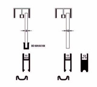 Robustus vagnbeslag 8-10,76 mm     glas med skyddsfolie natur, 5m