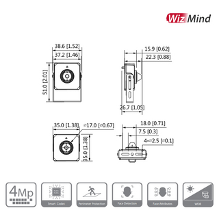 4MP Covert Pinhole WizMind Network Camera-KIT