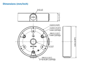 Kopplingsbox Rund PFA137 SVART     122x34.2mm