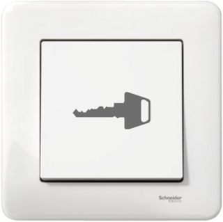 Tryckknapp Exxact Primo vit        utanpåliggande nyckelsymbol