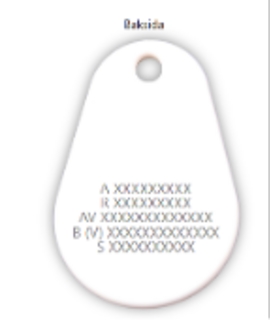 Nyckelbricka Standard EasyId EM4200med chipnummer vit