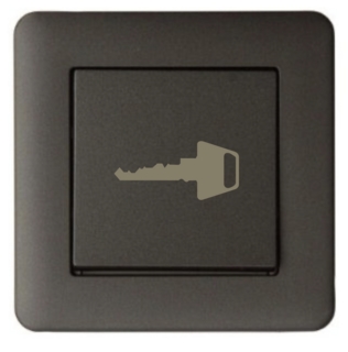 Tryckknapp Exxact Primo svart      infälld, nyckelsymbol