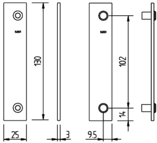 Förstärkningsbehör 5201 set om 2st 130x25mm inkl skruv