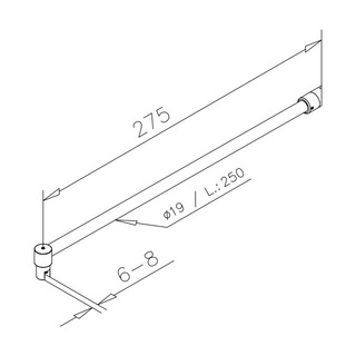 Duschstag, G/V, 45°, Ø19mm,        250mm, lika RF