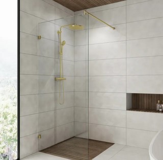 Duschstag, G/V, 90°, Ø19mm,        1250mm, matt mässing