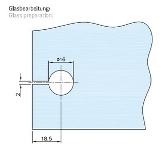 Klämfäste 90°, G/V, 8-12mm glas,   svart