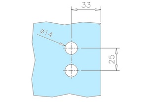 Gångjärn, rör Ø42,4mm, 6-12,76mm   glas, AISI 304