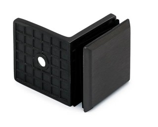 Klämfäste 90°, G/V, 8-12 mm glas,  svart