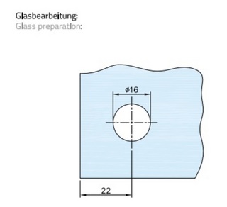 Klämfäste 90°, G/V, 8-12 mm glas,  svart