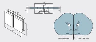 BF 112 klämfäste G/G 180°, blank   krom