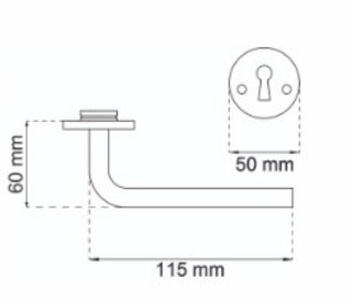 Dörrhandtag Habo A9691 Kombi       Borstad krom Blister