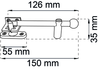 Vädringsbeslag safe Habo           svart 150mm