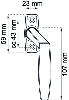 Fönsterhandtag Habo 2162 H krom