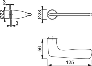 Handtag Hoppe Houston M1623 F41-R  minirosett ID 40-54