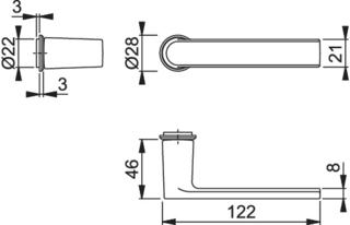Handtag Hoppe Los Angeles M1642    minirosett F41-R 40-54 ID
