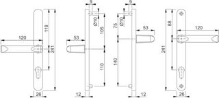 Handtag Hoppe London 113/3623N     F1 92 mm
