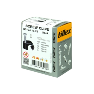 Skruvclips SC-C4 18-22 Svart med   PH2 skruv (50st/frp)