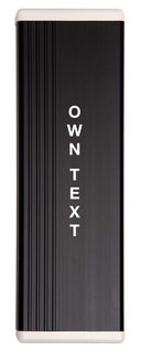 Armbågskontakt JC 217 svart.       Aluminium med text