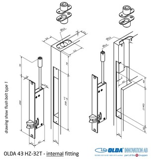 OLDA 43 HZA-32T, typ 2 / 30 mm -   automatisk kantregel KIT