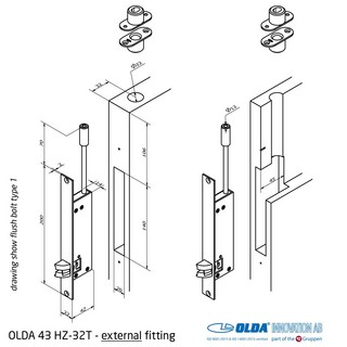 OLDA 43 HZA-32T, typ 2 / 30 mm -   automatisk kantregel KIT