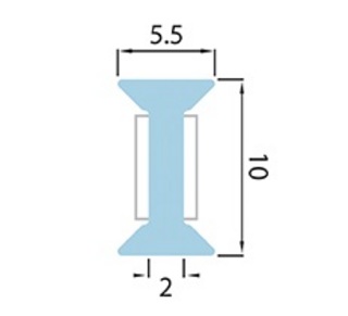 Glasningslist 180°, 10-10.8mm      glas, L=3000mm