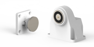 Dörrhållarmagnet Robust DHFM-W     m. friställningsknapp, vit