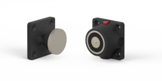 Dörrhållarmagnet Robust DHUM-K     m. friställningsknapp, svart