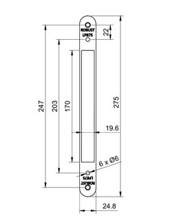 Låsplatta ROBUST LP875 för Schüco  ADUP75