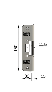 Monteringsstolpe, plösmått 12mm,   rostfritt stål