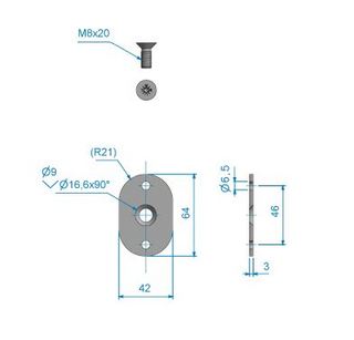 Bricka för draghandtag Roca PH-600