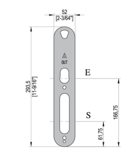 Täckplåt Salto 52mm matt rostfri
