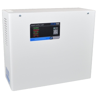 PoE Switch 48V 240W 8 portar vägg  max 4x9Ah, batteribackup