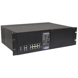 PoE Switch 48V 240W 8 portar 19tum rack, max 4x12Ah, batteribackup