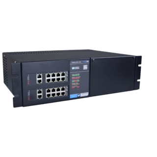 PoE Switch 48V 480W 8 portar 19tum rack, max 4x12Ah, batteribackup