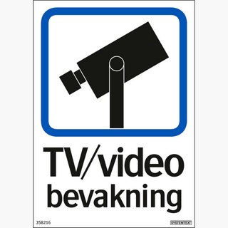 Ordningsskylt 148x105 mm TV/Video  bevakning dubbelsidig