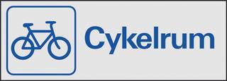 Symbolskylt 225x80 mm Cykelrum