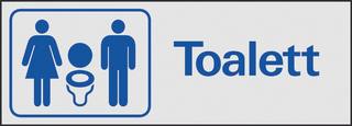 Symbolskylt 225x80 mm Toalett dam &herr