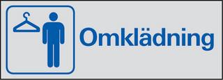 Symbolskylt 225x80 mm Omklädning   herr