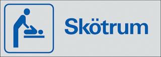 Symbolskylt 225x80 mm Skötrum