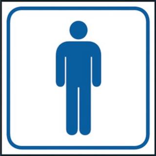 Pictogram 140x140mm WC herr        självhäftande 5-pack