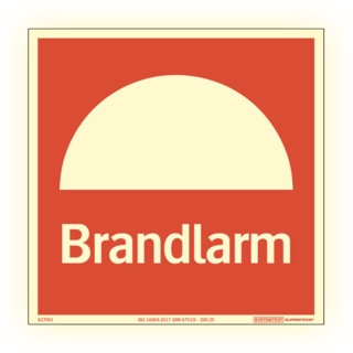 Skylt Supernova brandlarm 210x210 m